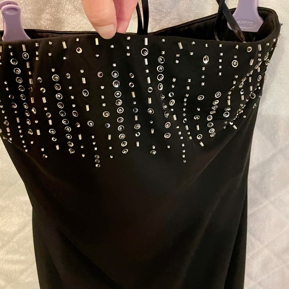 NWT strapless Black Dress with sequins across bust - Picture 7 of 7
